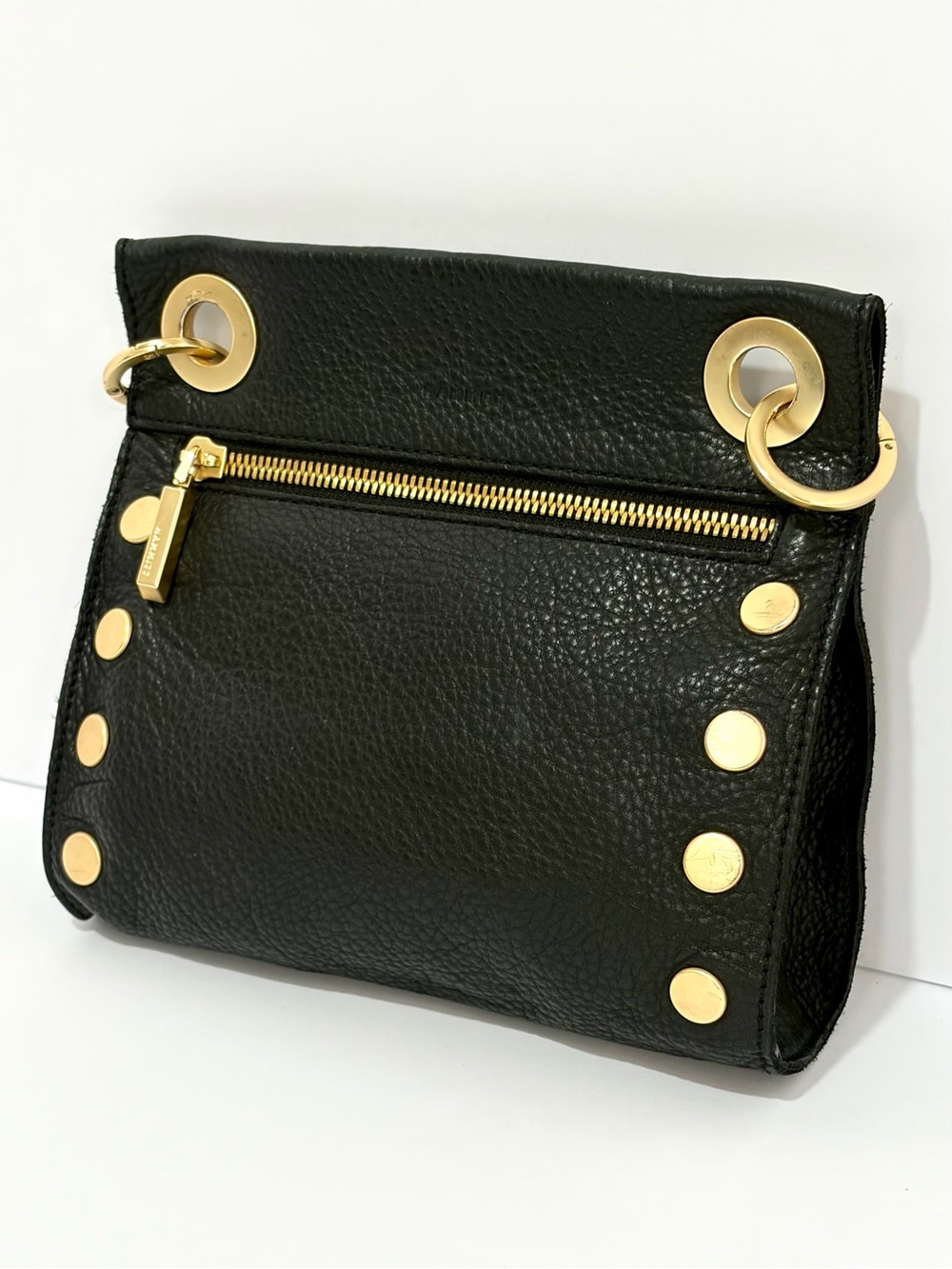 Hammitt Tony Small Crossbody In Black Leather With Brushed Gold Hardware EUC!!!